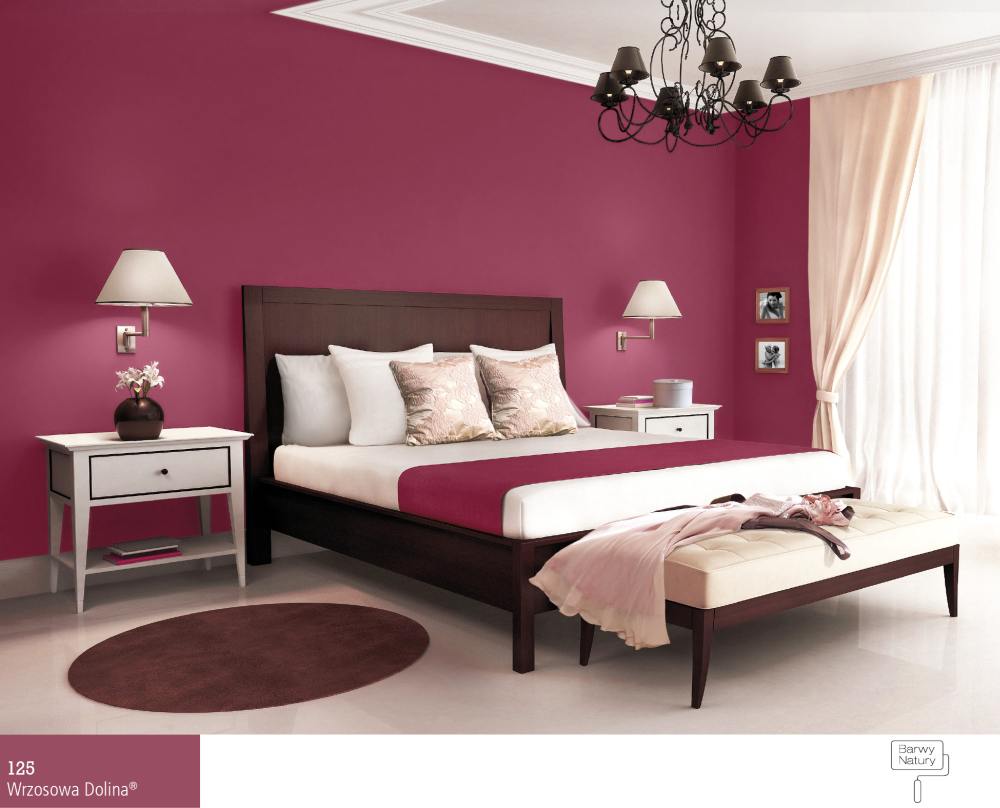 Sypialnia w kolorze wrzosowym