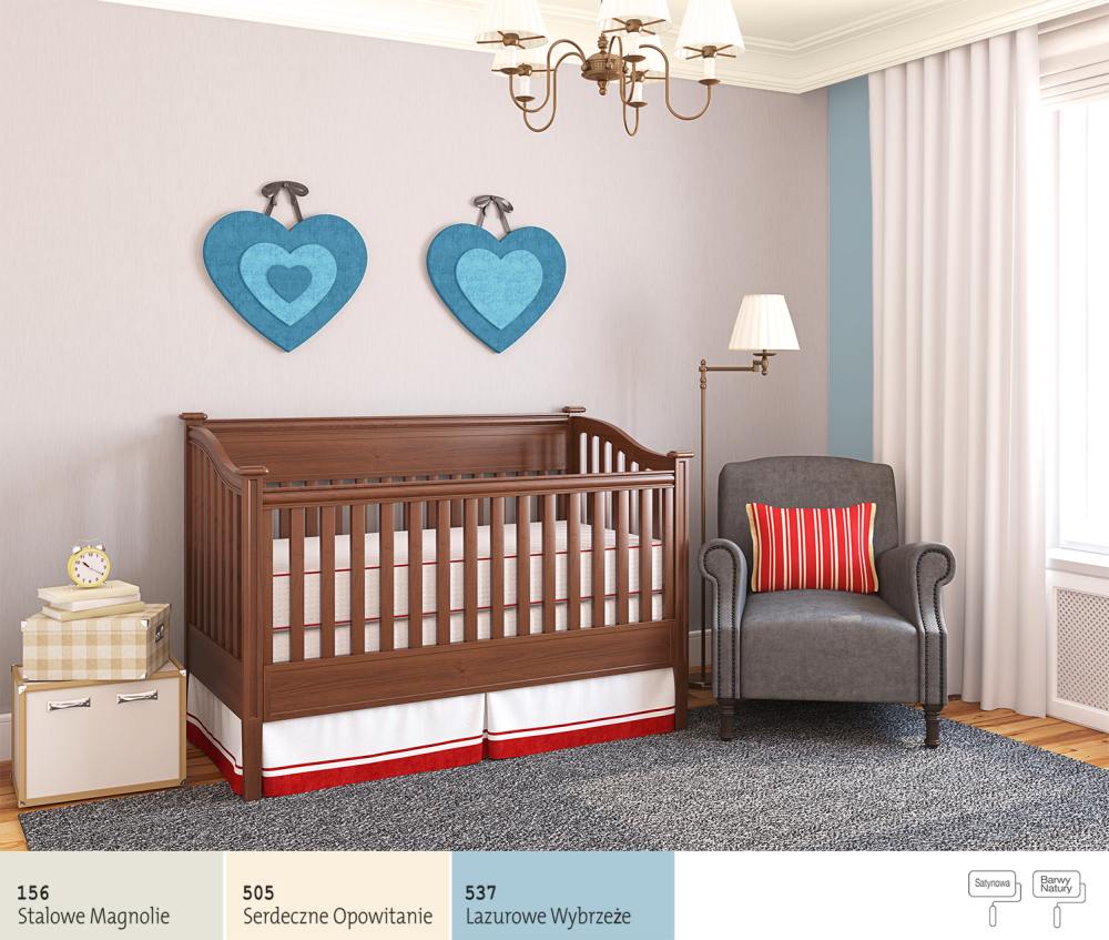 Pokój dla niemowlaka w kolorze beżowym
