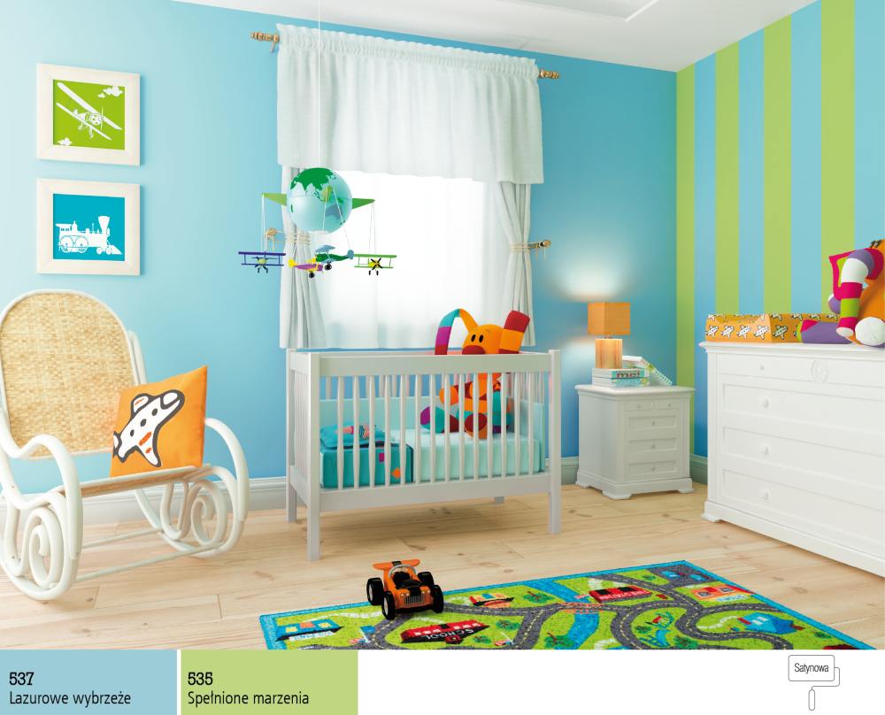 Pokój dziecka w kolorze błękitnym
