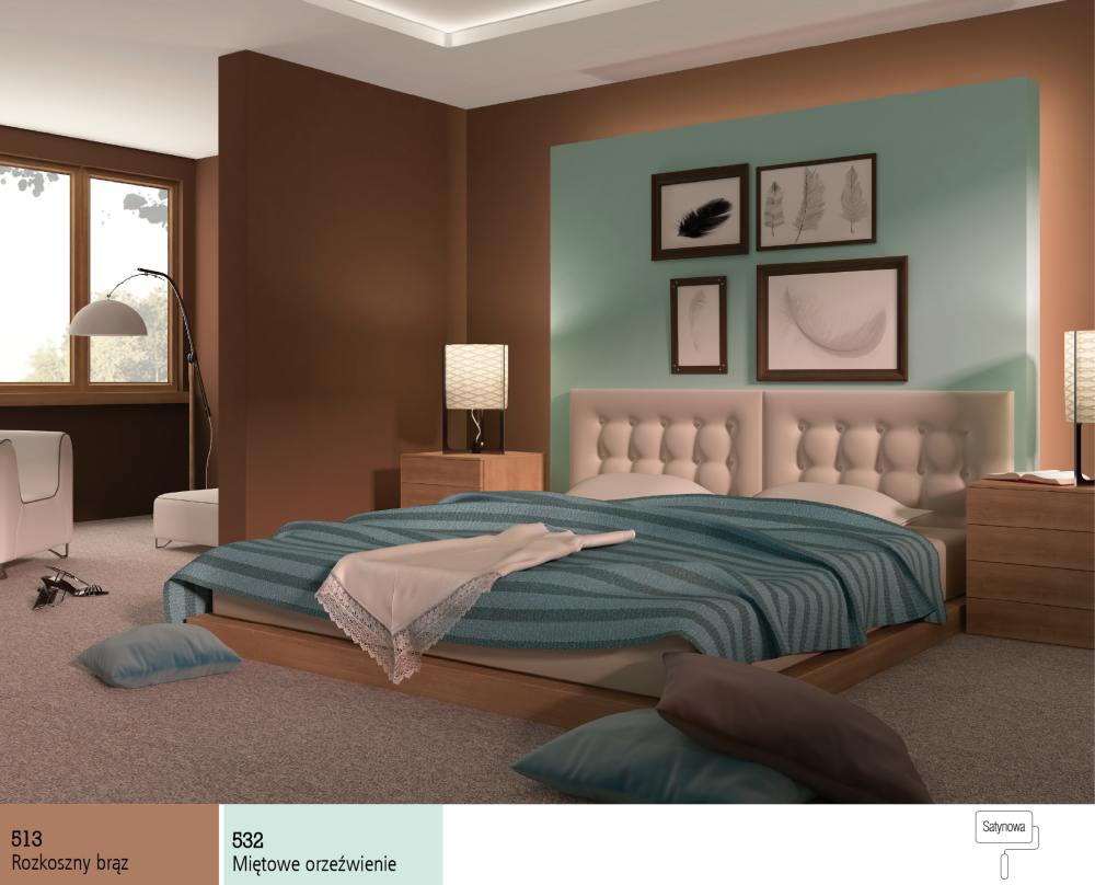Sypialnia w kolorze brązowym